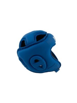 casque de boxe metal boxe bleu profil