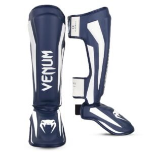 protege tibias pieds venum elite bleu marine blanc
