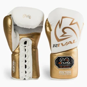 Gants de sparring pro Rival RS100 - Blanc/Doré, 14oz