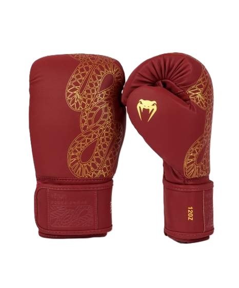 gants de boxe venum serpenti bordeaux profil