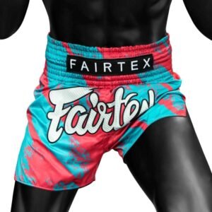 short de boxe thai fairtex street king turquoise rouge