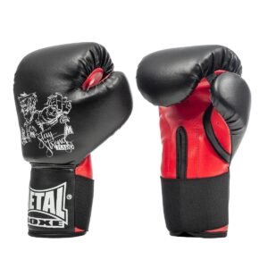 gants de boxe enfant metal boxe noir rouge