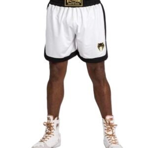 short de boxe venum classic blanc noir face