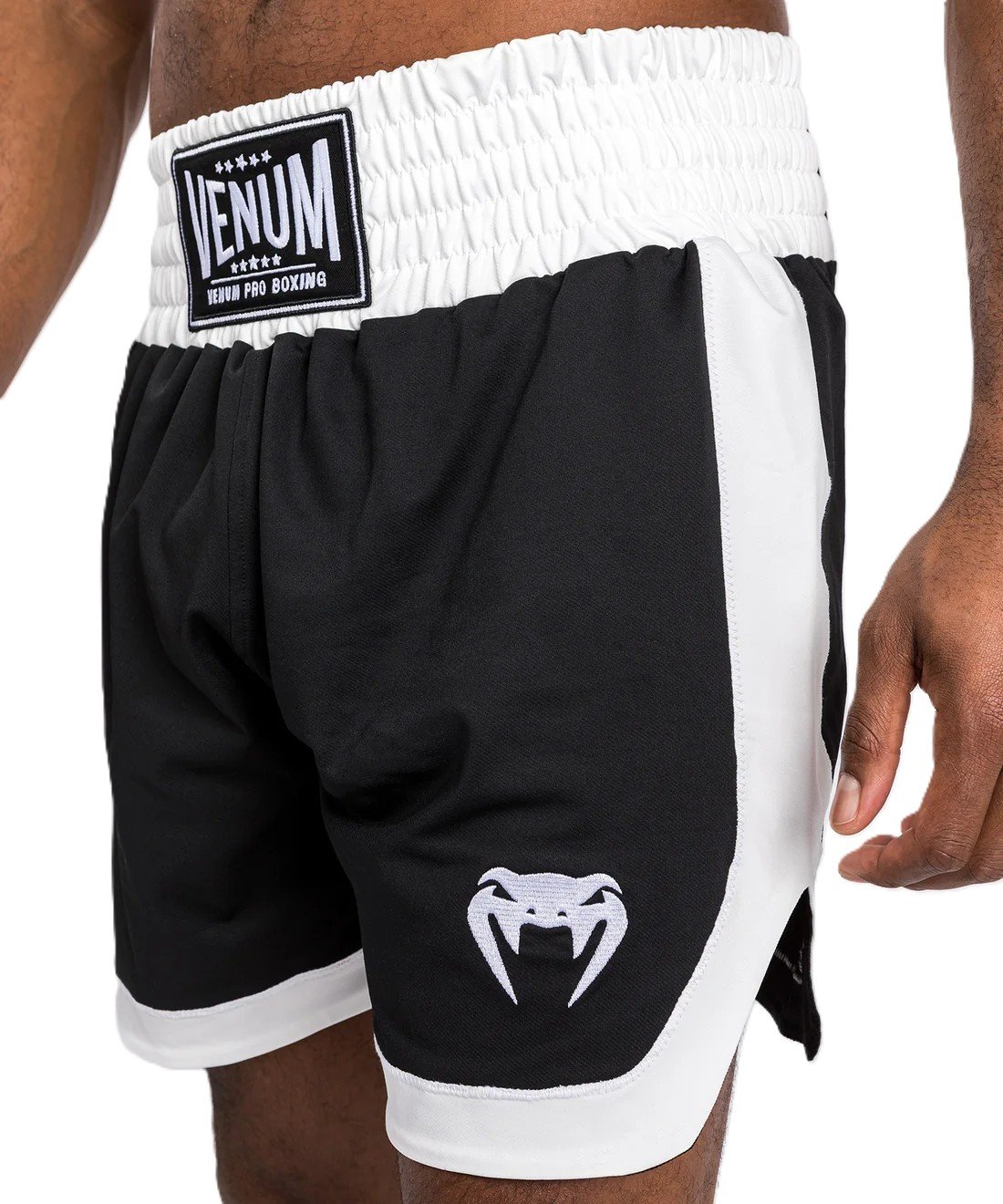 Short de boxe Venum Classic Noir/Blanc – Image 3