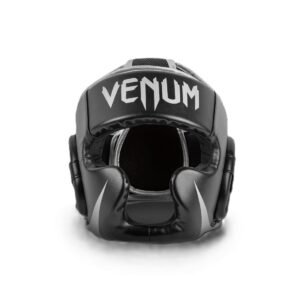 casque de boxe venum challenger 2.0 noir argent face