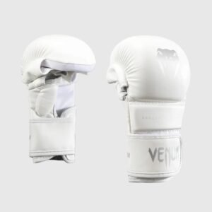 gants mma venum contender 1.5 blanc -argent-vue-face