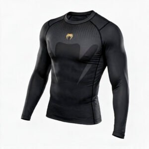 rashguard manches longues venum attack black gold vue face